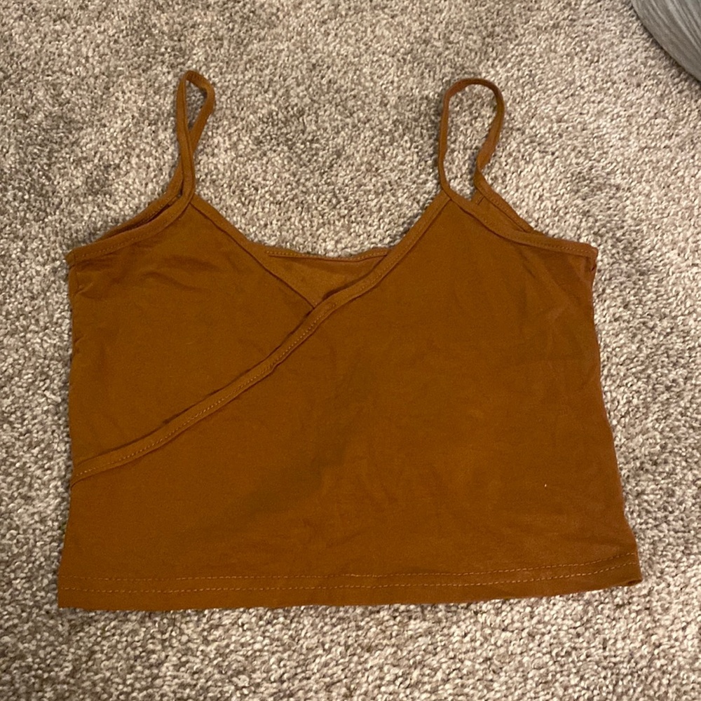 Cross V Neck Cropped Tank Top